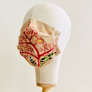 NEW Handmade Painted Dyed 3D Mango Plant Print 3D Face Mask
